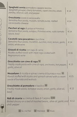 vv for vegan  at Primi & Vini in Polignano A Mare