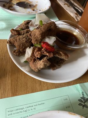 Fried oyster mushroom   at Ka Pao in Glasgow