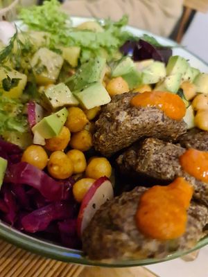 Meatless balls aka kadinbudu kofte. Self creation work of art at Lifeboxtr in Kas