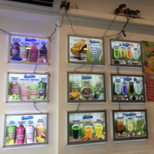 Inside venue--no seating inside at Hawa Smoothies & Bubble Tea in New York City