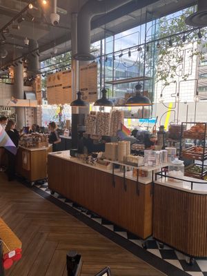 Interior  at B Bagel Bakery Bar in London