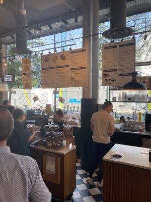 Serving area  at B Bagel Bakery Bar in London