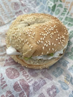 Vegan Cream Cheese and Avocado bagel  at B Bagel Bakery Bar in London