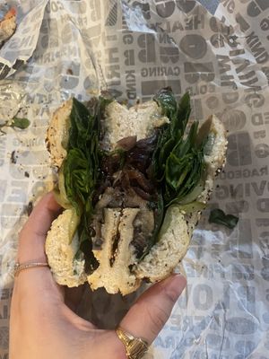  AUBERGINE HEAVEN On Everything Bagel   at B Bagel Bakery Bar in London