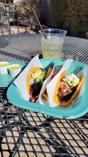 Hibiscus, mole, and al pastor. at Tacotarian in Henderson