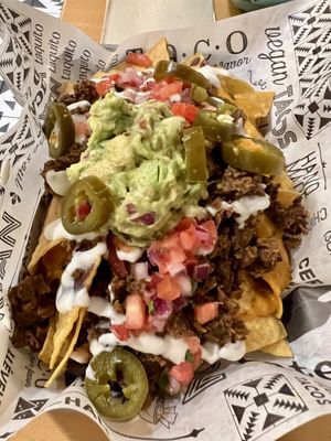 Nachos with carne asada  at Tacotarian in Henderson