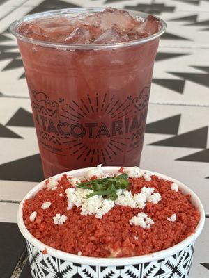 Hibiscus and dragon fruit deliciousness  at Tacotarian in Henderson