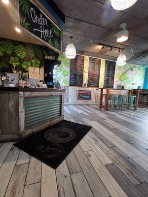 Front desk at Playa Bowls in Boston