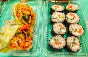 Sushi bee hoon and popiah at Jaspat 爵斯伯 in North Singapore