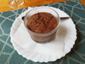 Mousse de chocolate vegan at Poço Azul in Sao Miguel