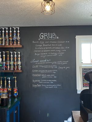 Food menu  at Sunrise Kava Cafe in Oscoda