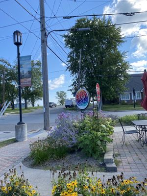 Outdoor seating  at Sunrise Kava Cafe in Oscoda