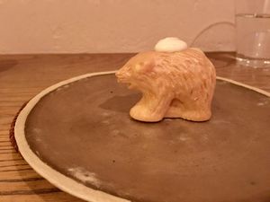 A bear as my first dish of the course at Vegan French Restaurant L'Espéranceレスペランス in Sapporo