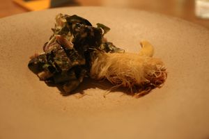 A hokkaido vegetable wrapped in crunchy goodness with salad. Also amazing at Vegan French Restaurant L'Espéranceレスペランス in Sapporo