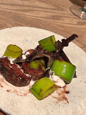 Red wine based veggies  at Vegan French Restaurant L'Espéranceレスペランス in Sapporo