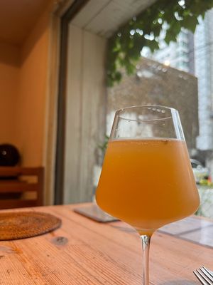 non-alcoholic cocktail - kombucha herb at Vegan French Restaurant L'Espéranceレスペランス in Sapporo