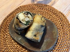 Mochikibi Harumaki at Vegan French Restaurant L'Espéranceレスペランス in Sapporo