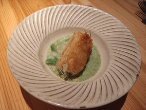 Kadayif with basil risotto at Vegan French Restaurant L'Espéranceレスペランス in Sapporo