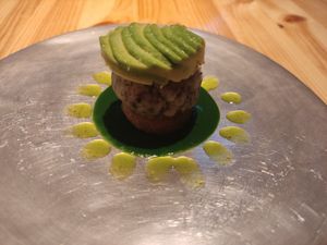 Sable with basil, nori, and avocado at Vegan French Restaurant L'Espéranceレスペランス in Sapporo
