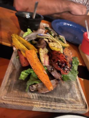 Grilled veggies ask no butter at Choriarte in San Jose Del Cabo