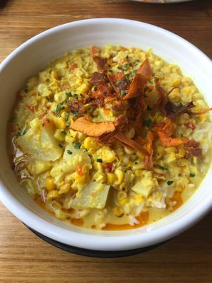 Coconut Corn Curry Bowl at Sunriver Brewing Co in Sunriver