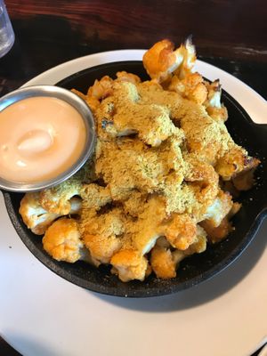 Skillet Roasted Cauliflower with Easy Sauce at Fieldwork Brewing Company in Sacramento
