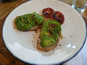 Avocado toast (no egg) at Alaya Tulum in Tulum