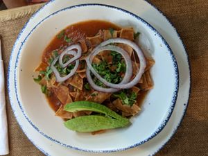 Chilaquiles (no cream or cheese) at Alaya Tulum in Tulum