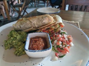 Veggie breakfast burrito at Alaya Tulum in Tulum