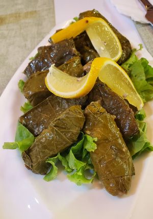 Stuffed vine at Forn Lebnen Cafe in Tashkent