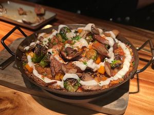 Vegan Mushroom Paella. Incredible!! 🔥  #Veganuary at El Five in Denver