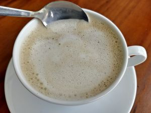 Café latte at Loving Nature Fortunate Coffee Cafe in Central Singapore