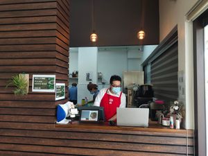 Cashier counter at Loving Nature Fortunate Coffee Cafe in Central Singapore