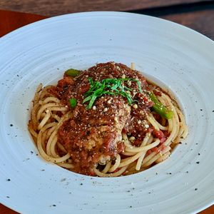 Tomato Spaghetti at Loving Nature Fortunate Coffee Cafe in Central Singapore