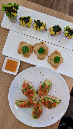 Bruschetta, Crispy Carrot Cake, Fortunate Refreshing Roll at Loving Nature Fortunate Coffee Cafe in Central Singapore