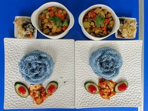 New Roses Rice set at Loving Nature Fortunate Coffee Cafe in Central Singapore