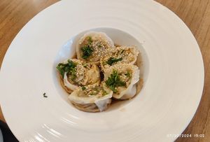 Dumplings with special sauce at Loving Nature Fortunate Coffee Cafe in Central Singapore