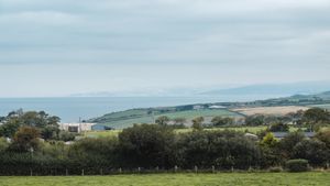 Views over beautiful Cardigan Bay from the house at The Green Door Vegan B&B - Pet-friendly Room in Llanon