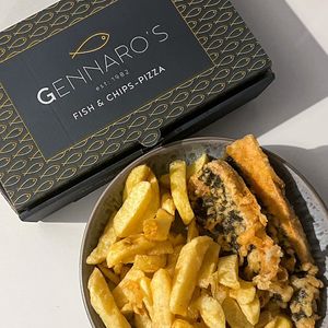 Yummy tofish and chips! #Veganuary at Gennaro's Fish & Chips in Glasgow