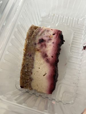 Lime black currant raw  cheese cake   at Rawlala  in East London