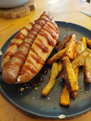 The vegan puppy at Sama Sama Veggie in Salou