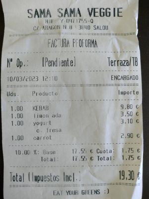  at Sama Sama Veggie in Salou