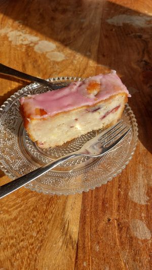 Lemon&cherry cake at Little World Kitchen in Utrecht