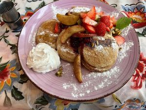 Pancakes in spring  at Little World Kitchen in Utrecht