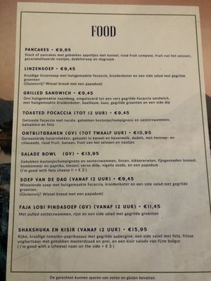 menu  at Little World Kitchen in Utrecht