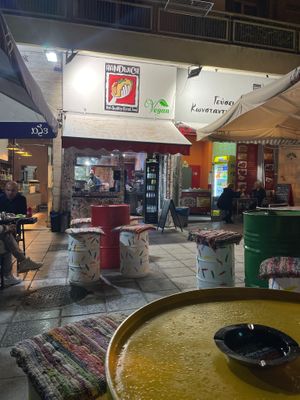 Cool seating  at Handwich in Thessaloniki