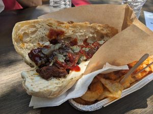 It had more filling than it seems in the photo. Yum at Handwich in Thessaloniki