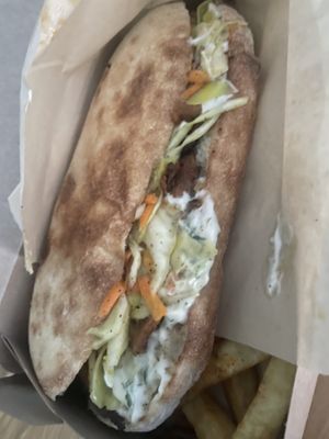 Vegan gyros with tzatziki souse.  at Handwich in Thessaloniki