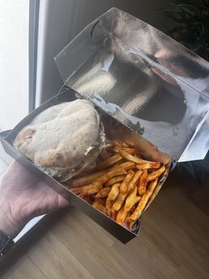 The Bear with friess  at Handwich in Thessaloniki