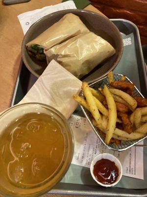 Wrap and fries  at Copper Branch - Rue de Rennes in Paris
